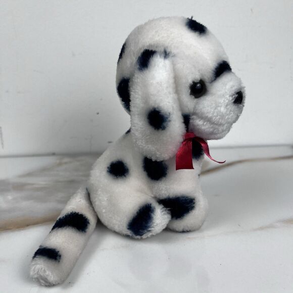 Vintage Cute Dalmatian Dog Spotted Plushie Stuffed Animal Toy Mini 5.5in Retro - Picture 11 of 12